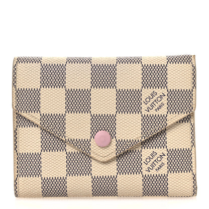 Louis Vuitton Damier Azur Victorine Wallet Rose Ballerine 1 of 7