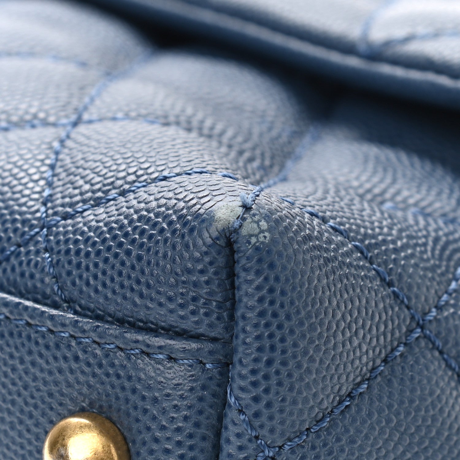 Chanel Caviar Quilted Small Coco Handle Flap Blue 12 of 13