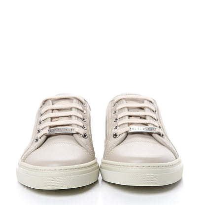 Gucci Calfskin Miro Soft Womens Lace Up Sneakers 35 Mystic White 2 of 9
