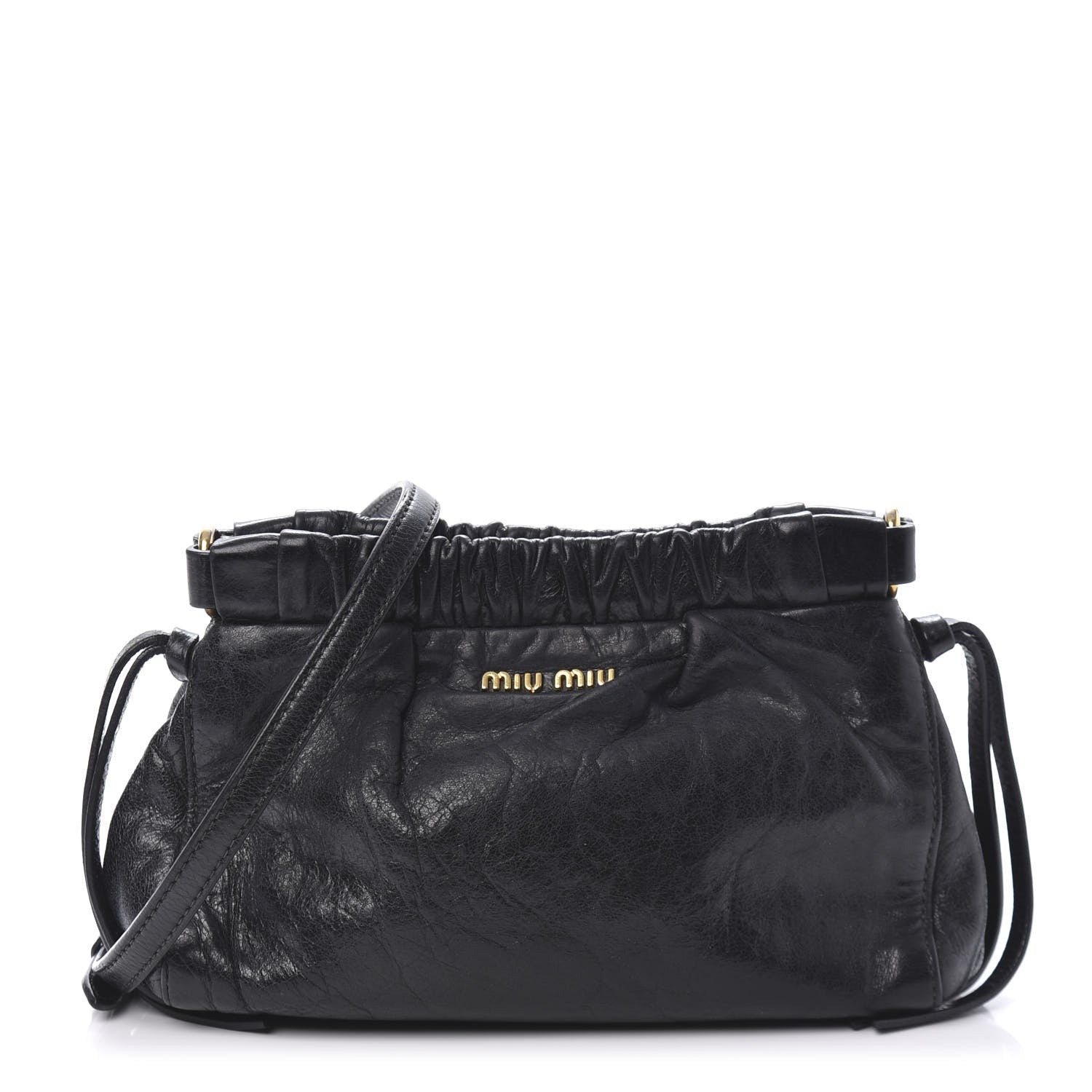 Miu Miu Vitello Crossbody Pouch Black 1 of 10