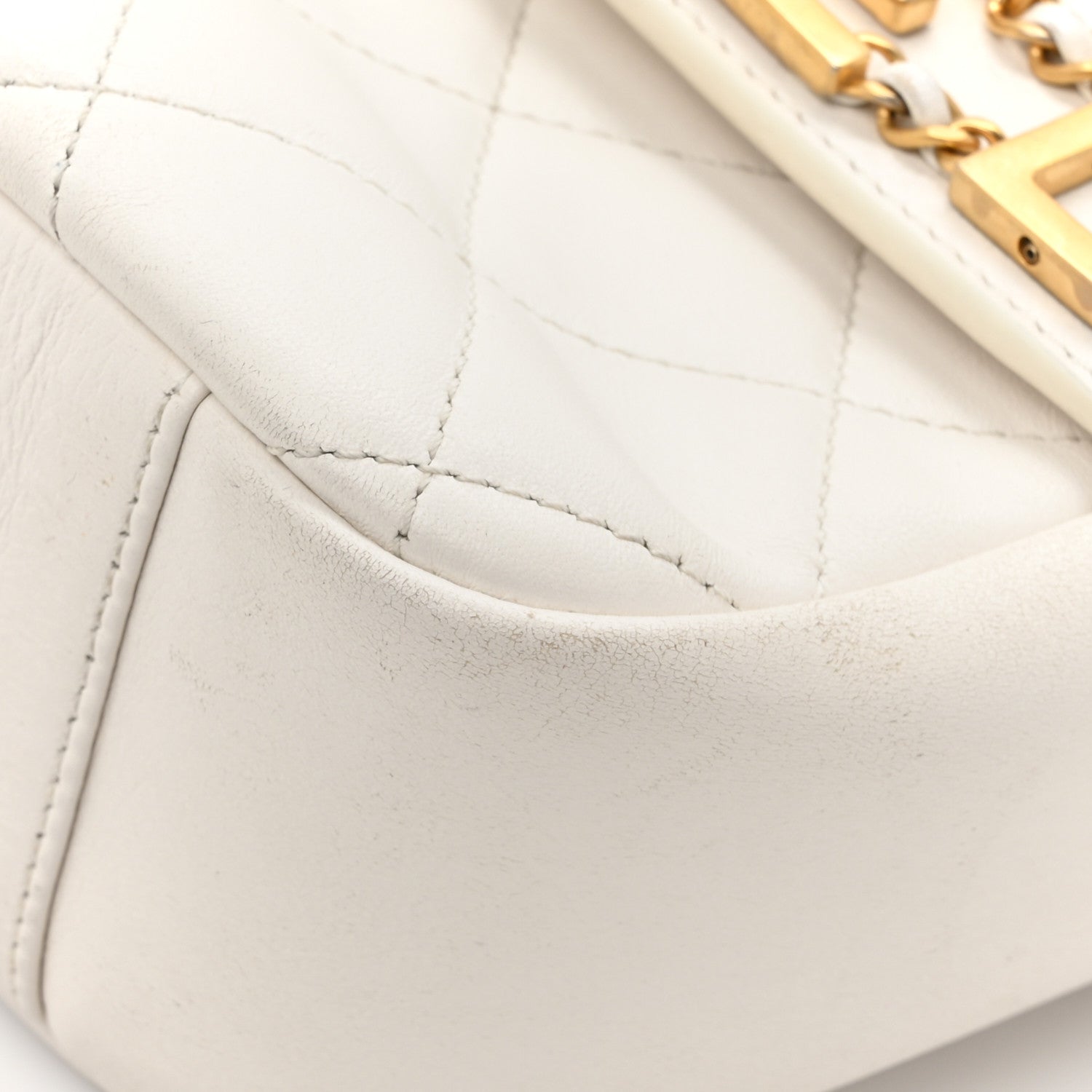 Chanel Calfskin Quilted Enchained Camera Case Bag White 12 of 17