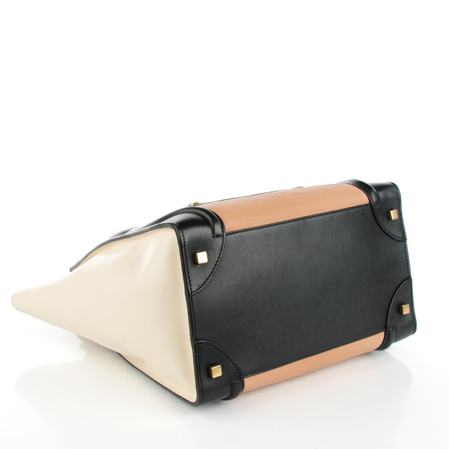 Celine Velluto Calfskin Mini Tri-Color Luggage Flesh 4 of 8