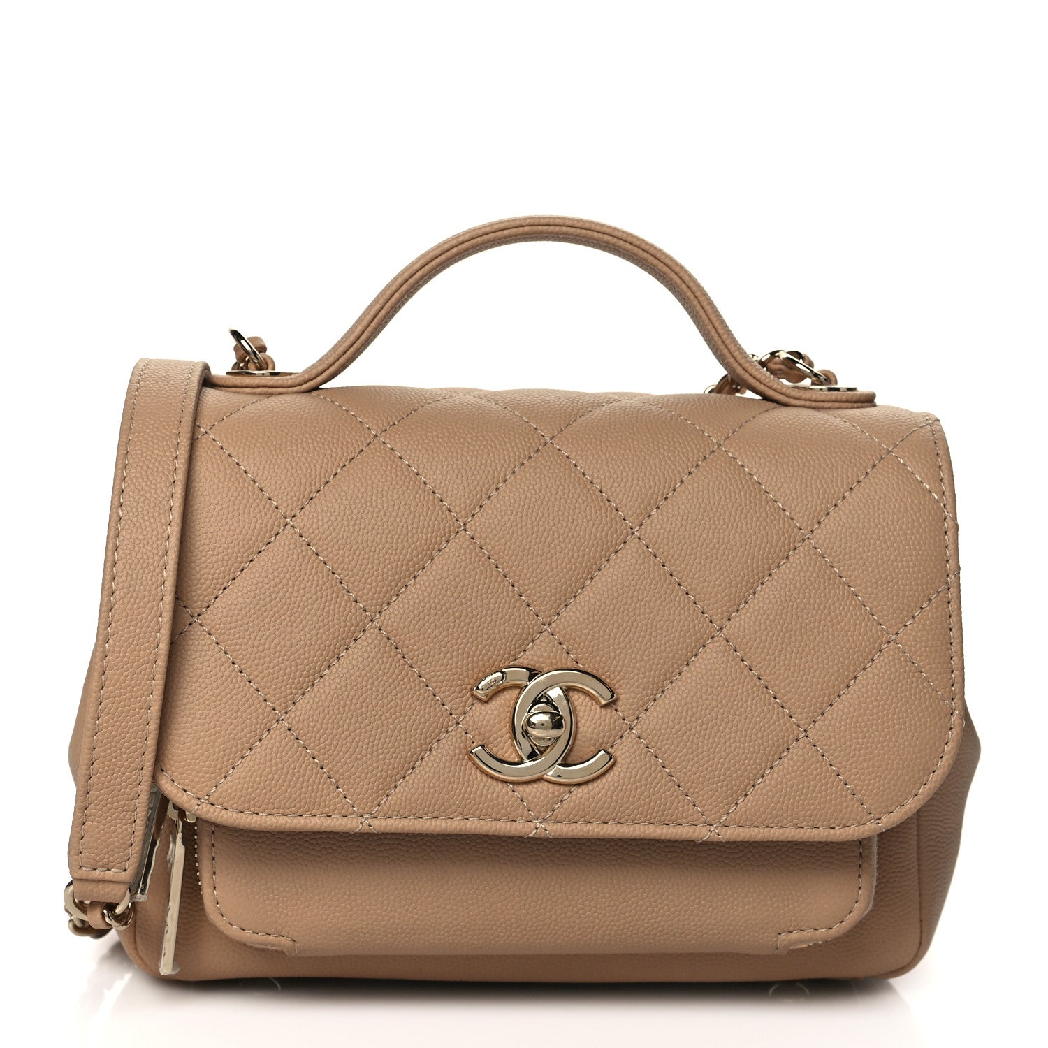 Chanel Caviar Quilted Small Business Affinity Flap Beige 1 of 10