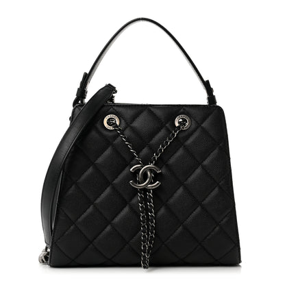 Chanel Caviar Quilted Small CC Bucket Bag Black 1 of 10