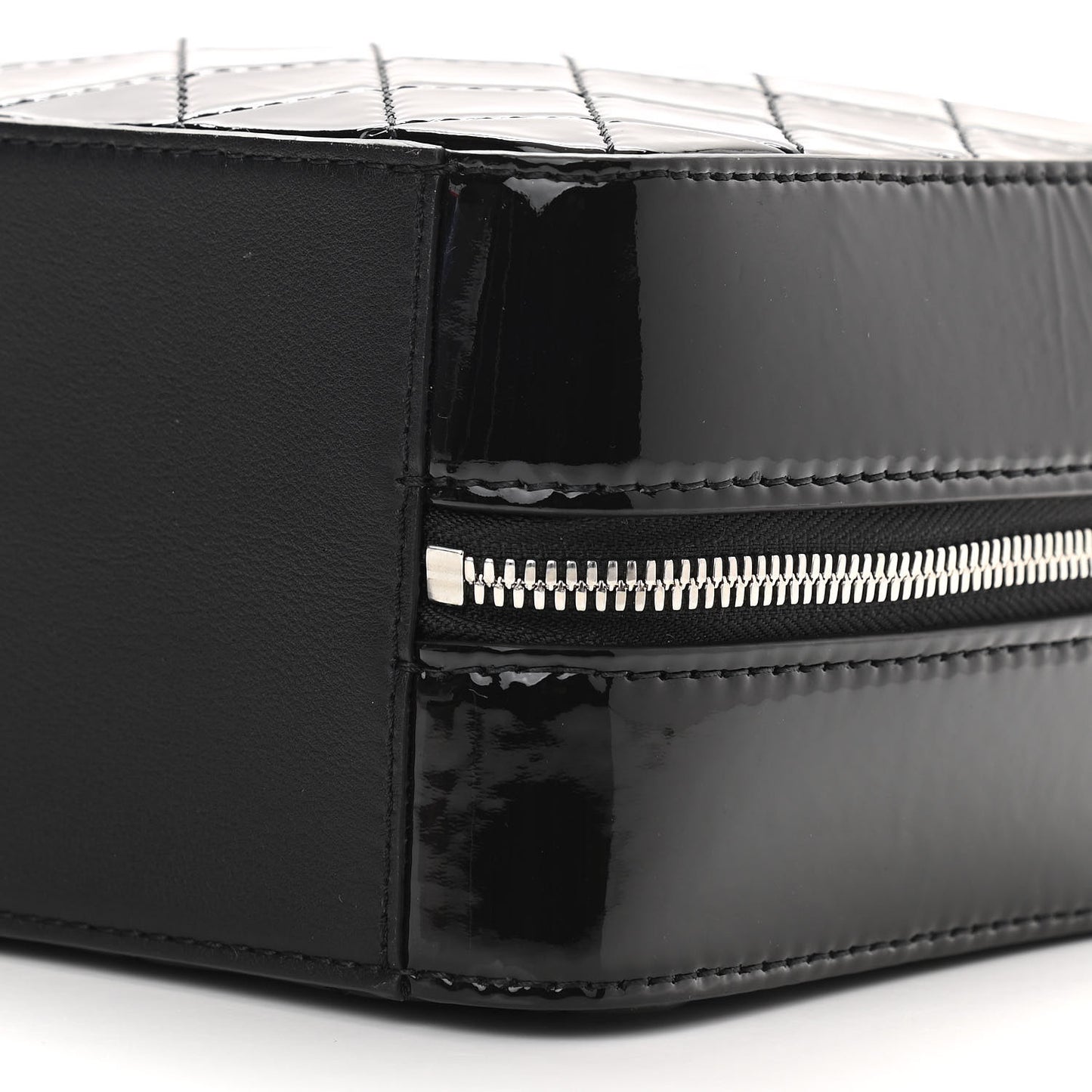 Patent Quilted Travel Kit Vanity Case Black