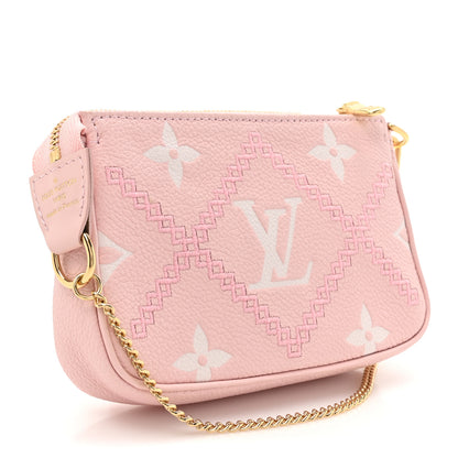 Louis Vuitton Empreinte Monogram Giant Broderies Mini Pochette Accessories Pink Creme 3 of 10