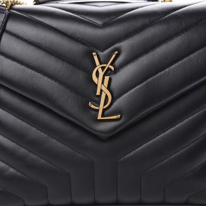 Saint Laurent Calfskin Y Quilted Monogram Medium Loulou Chain Satchel Black 6 of 8