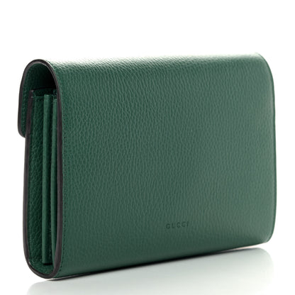 Gucci Calfskin Mini Dionysus Chain Wallet Emerald 2 of 4