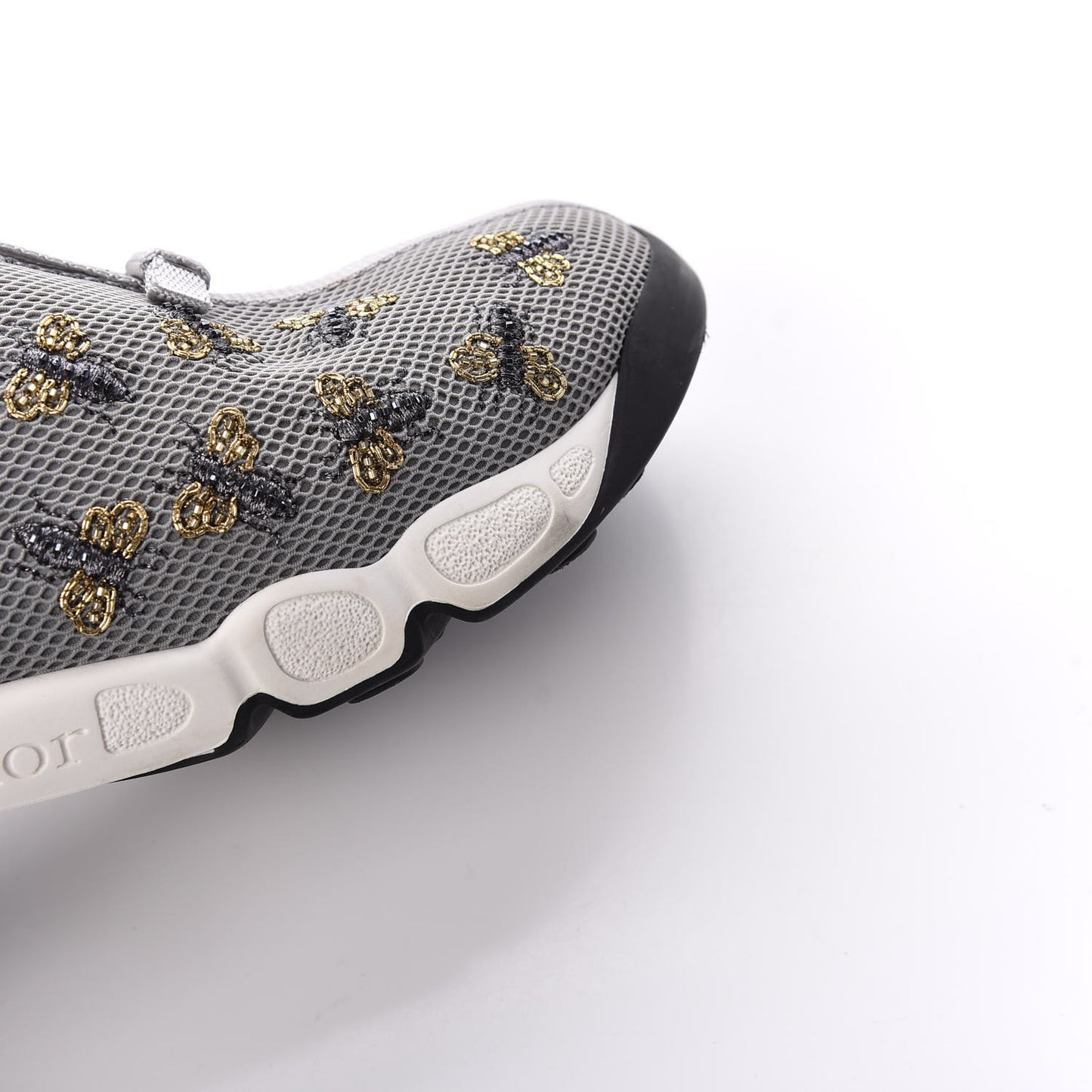 Technical Canvas Embellished Dior Fusion Sneakers 39 Grey