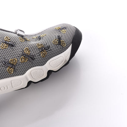 Christian Dior Technical Canvas Embellished Dior Fusion Sneakers 39 Grey 10 of 11