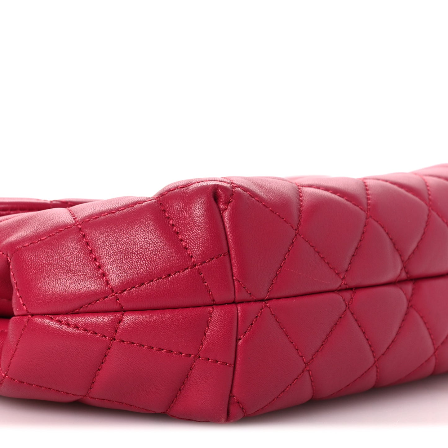 Lambskin Quilted Large Daily Supple Flap Dark Pink
