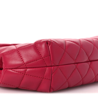 Chanel Lambskin Quilted Large Daily Supple Flap Dark Pink 9 of 15
