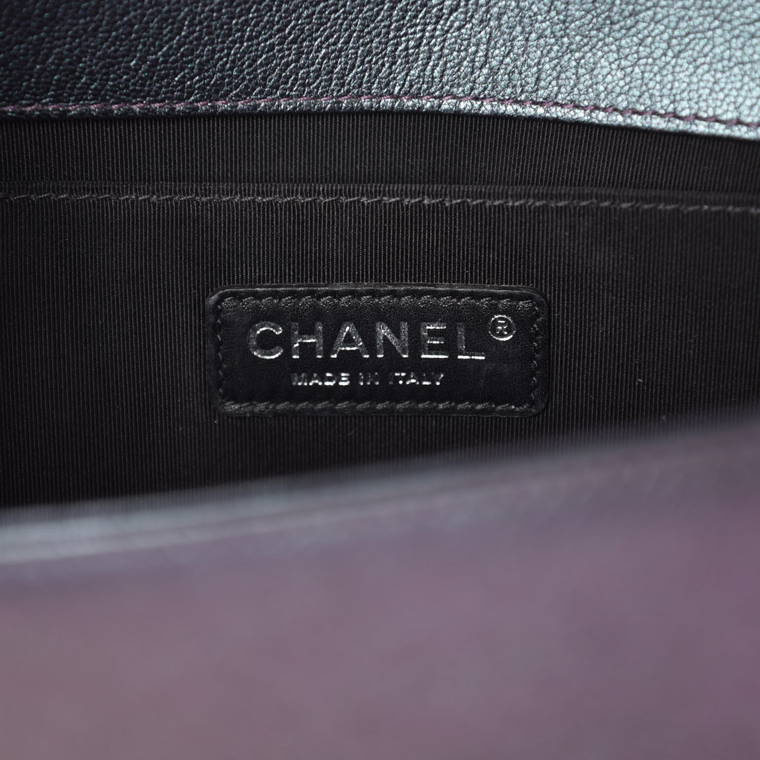 Chanel Iridescent Goatskin Quilted Medium Boy Flap Purple 6 of 11