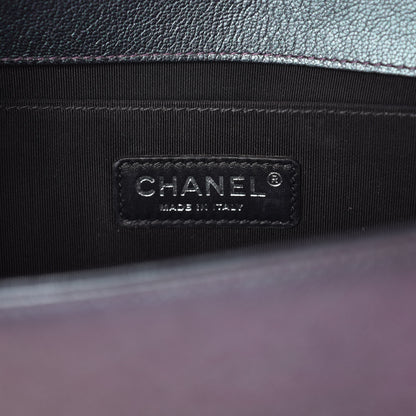 Chanel Iridescent Goatskin Quilted Medium Boy Flap Purple 6 of 11