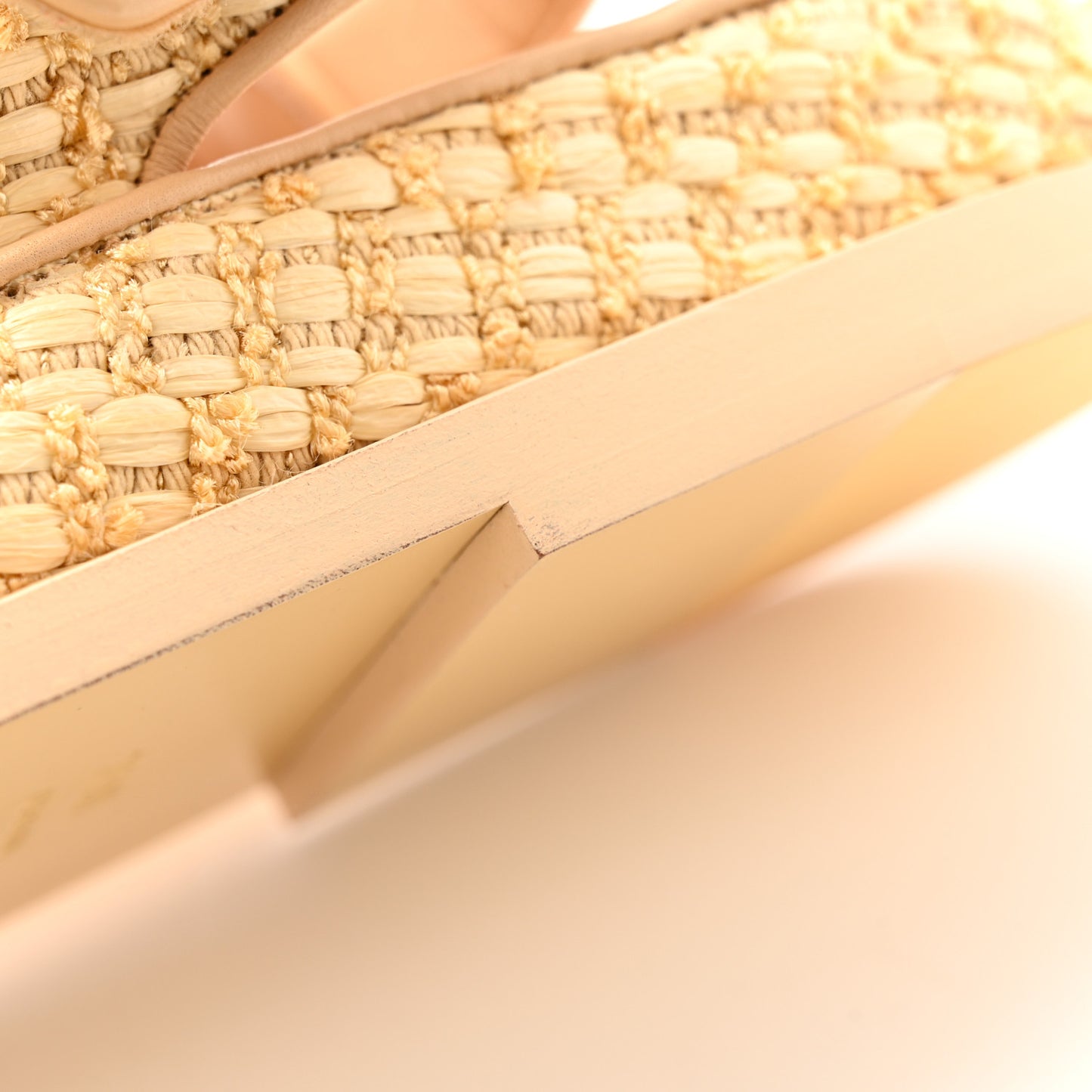Braided Fabric Velcro Dad Sandals 38.5 Beige