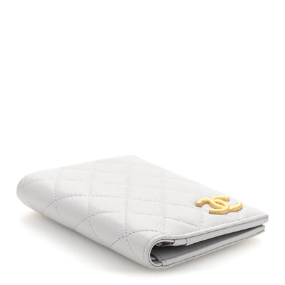 Chanel Caviar Quilted CC Passport Holder Grey 4 of 9