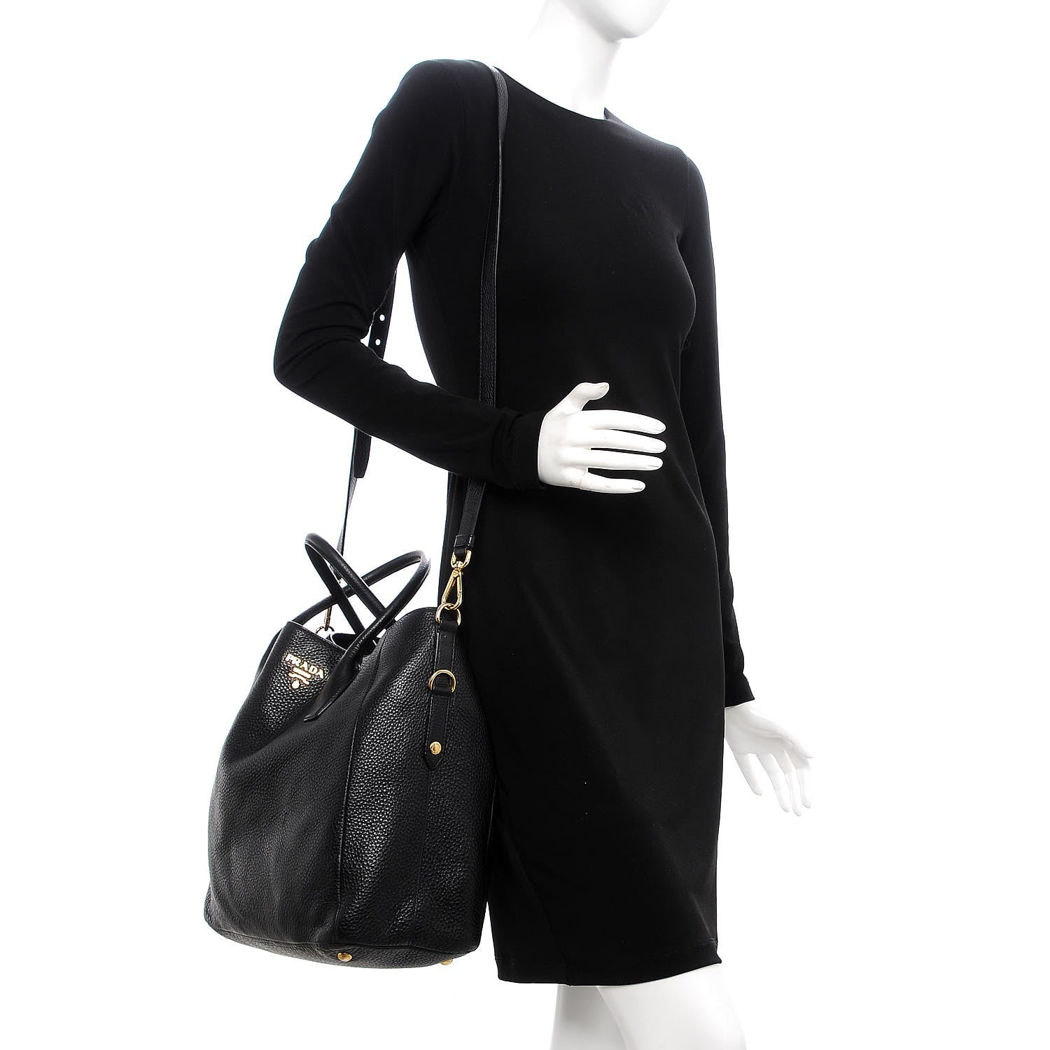 Prada Vitello Daino Tote Nero Black 2 of 11
