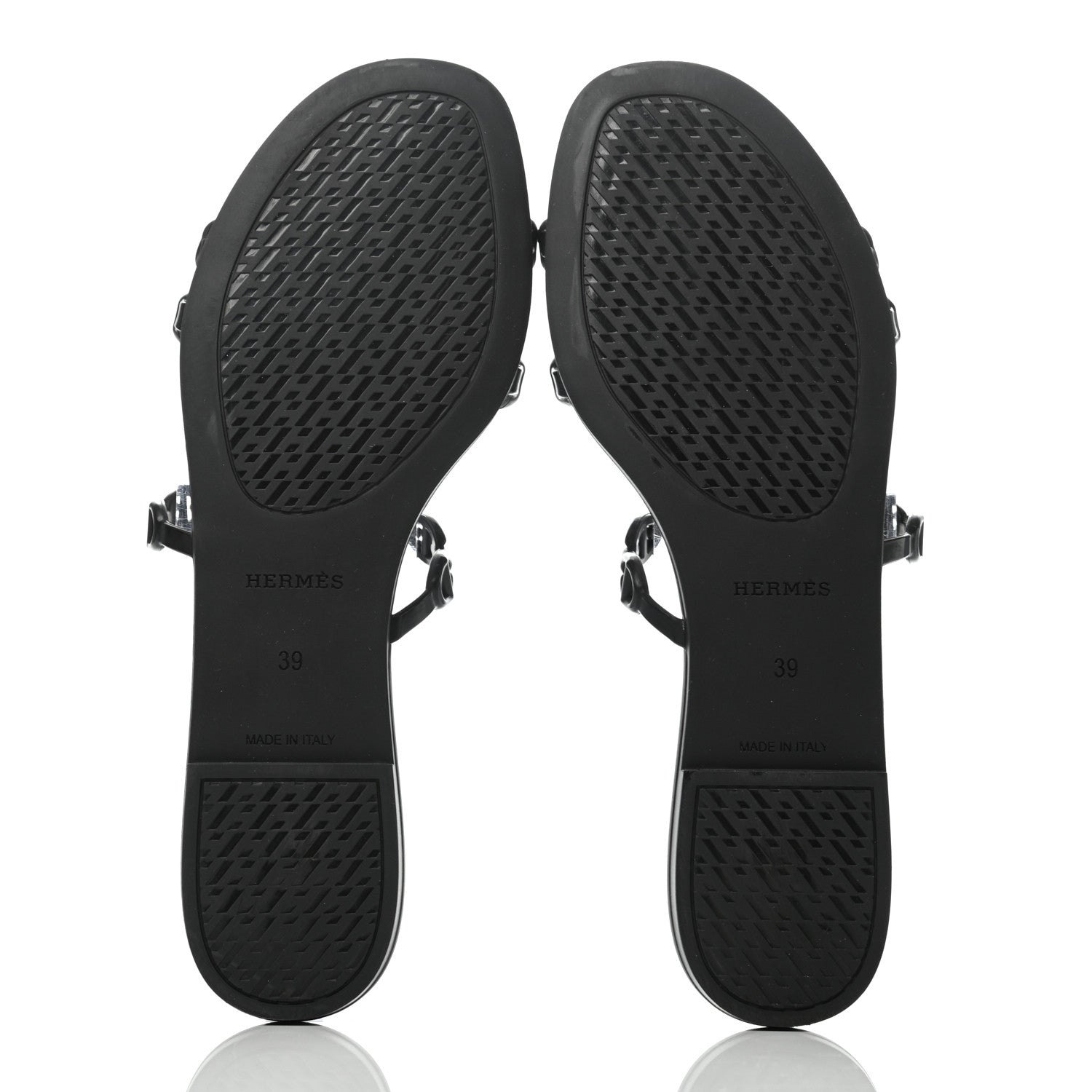 Hermes Rubber Chaine d'Ancre Nude Sandals 39 Black 5 of 8