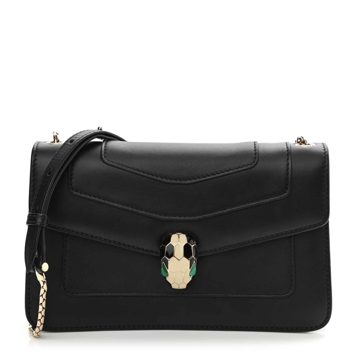Bulgari Calfskin Serpenti Forever Crossbody Black 2 of 10
