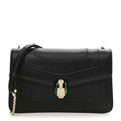 Bulgari Calfskin Serpenti Forever Crossbody Black 2 of 10