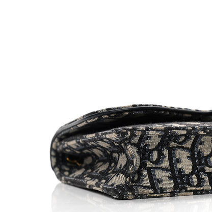 Christian Dior Oblique Saddle Chain Pouch Blue 6 of 7