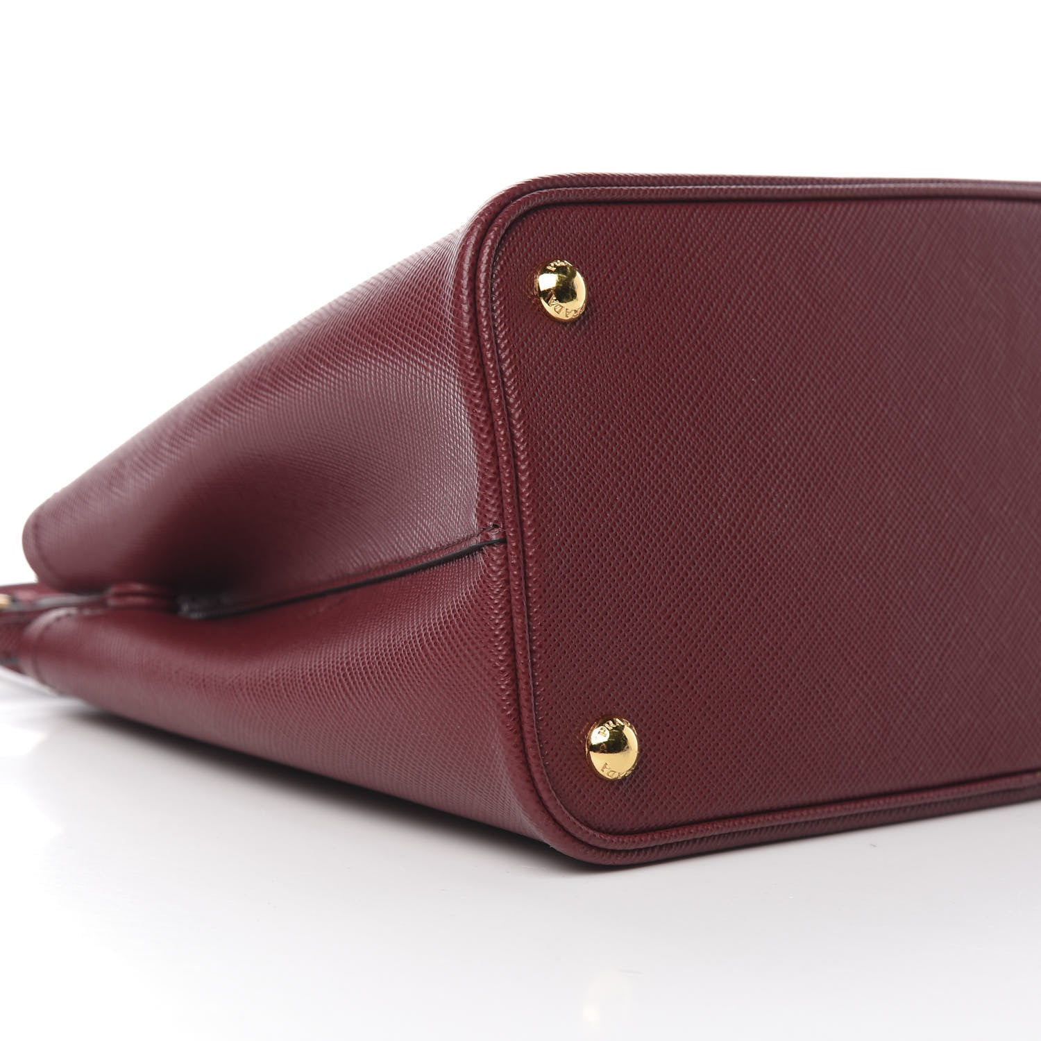 Prada Saffiano Cuir Small Double Bag Cherry Black 7 of 9