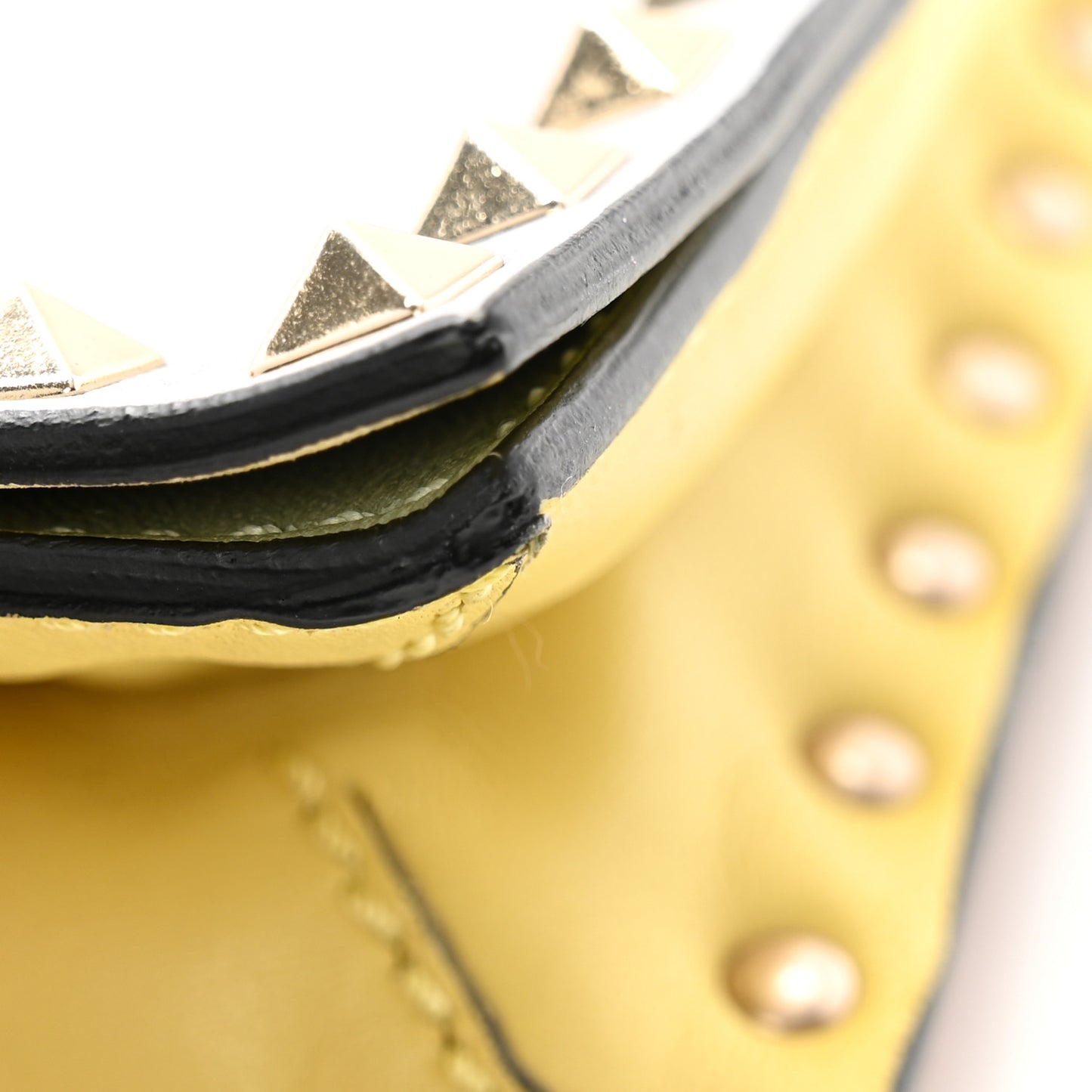 Nappa Watercolor Rockstud Wristlet Clutch Rose Green Yellow Sky