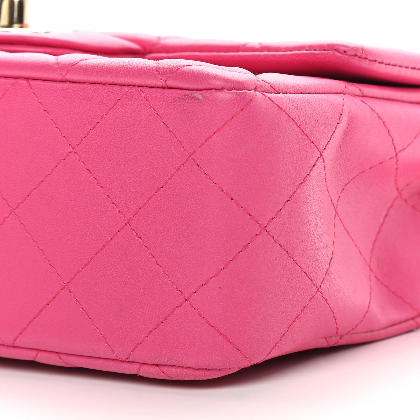 Lambskin Quilted Mini Rectangular Flap Pink