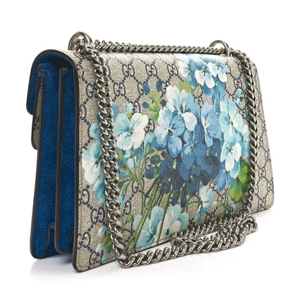 Gucci GG Supreme Monogram Blooms Small Dionysus Shoulder Bag Beige Navy Vintage Blue 3 of 10