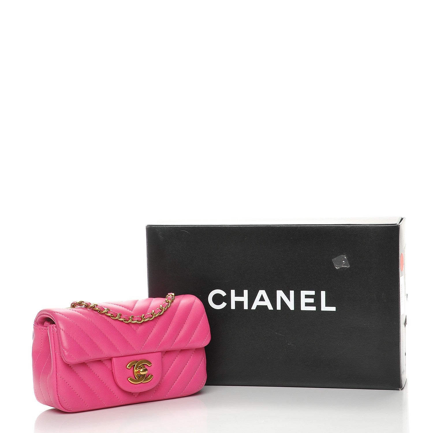Chanel Lambskin Chevron Quilted Extra Mini Flap Dark Pink 8 of 8