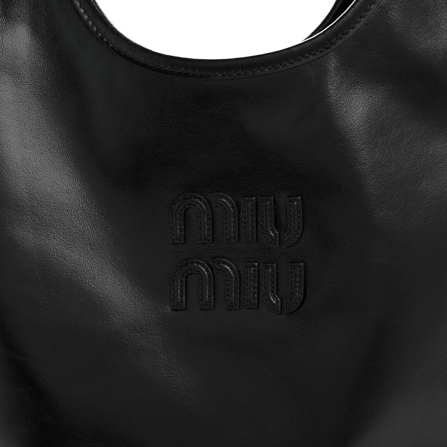 Miu Miu Shiny Softy Calfskin Ivy Bag Black 7 of 9