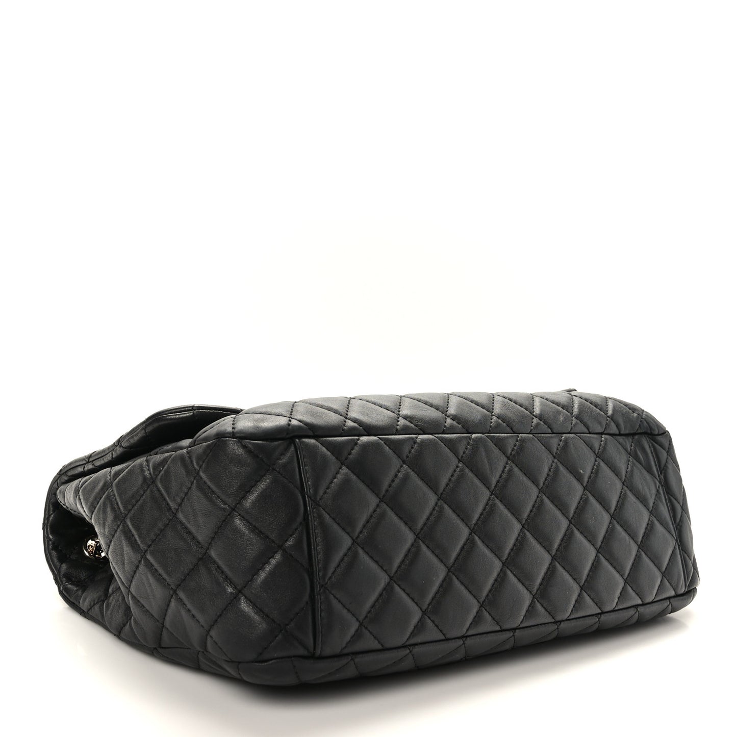 Calfskin Quilted Small XXL Travel Flap Bag Black