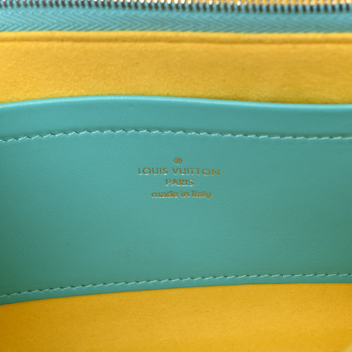 Lambskin Embossed Monogram Vuittamins Pochette Coussin Menthe Jaune