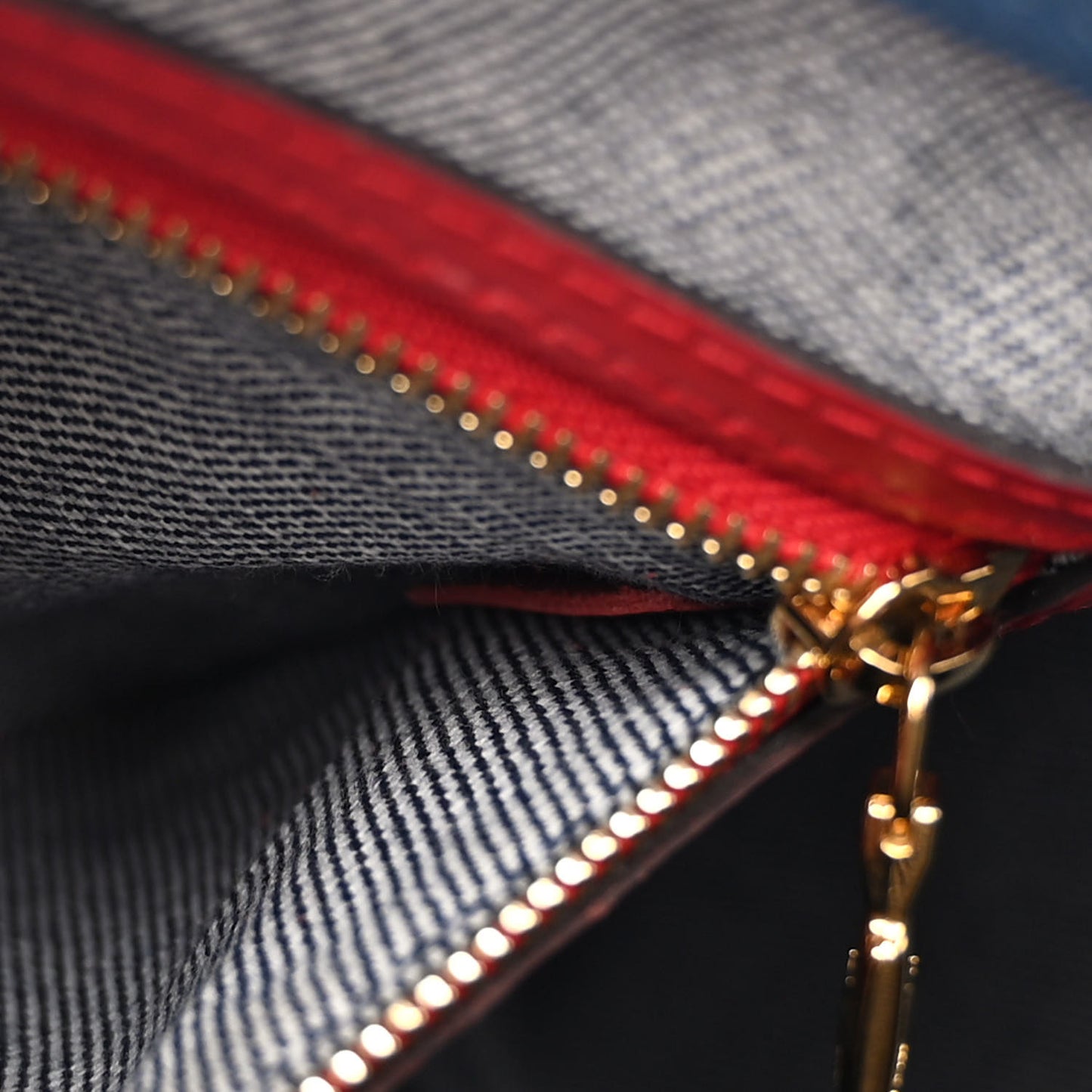 Denim Damier Monogram Patchwork Speedy Bandouliere 30 Blue Rouge