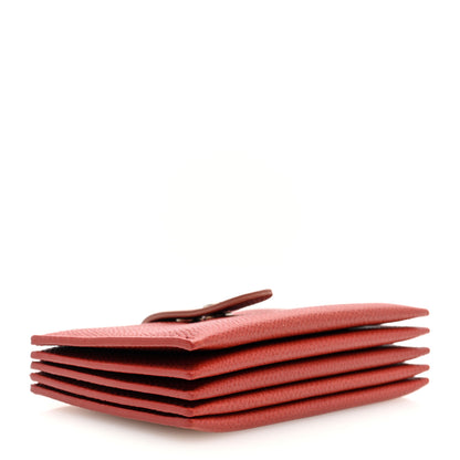 Celine Grained Shiny Calfskin Accordion Card Holder Rust 4 of 7