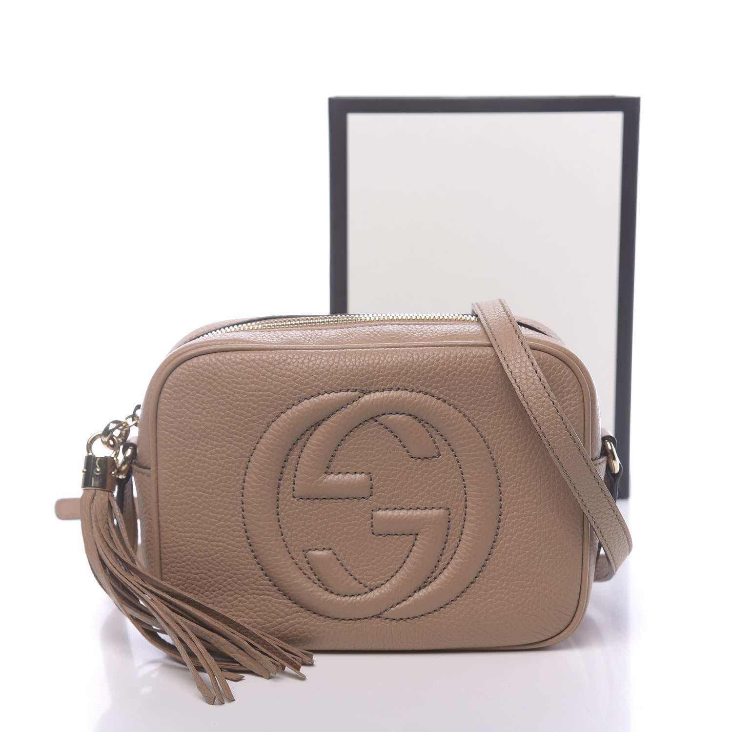 Gucci Pebbled Calfskin Small Soho Disco Bag Camelia 11 of 11