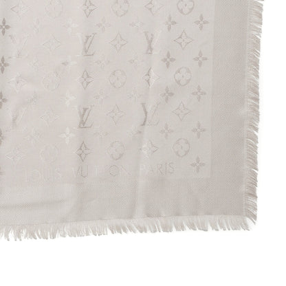 Louis Vuitton Silk Wool Monogram Shawl Beige 6 of 7