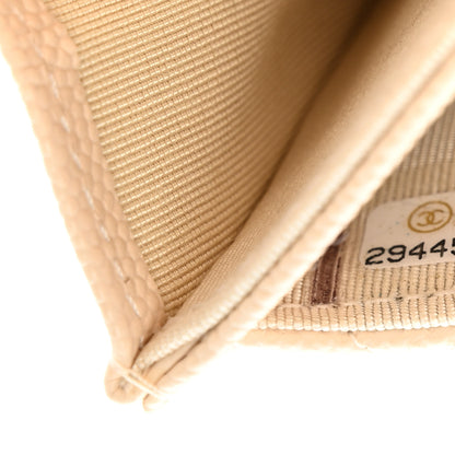 Chanel Caviar Quilted Flap Card Holder Wallet Light Beige 8 of 9