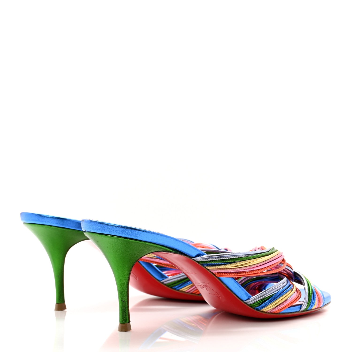 Christian Louboutin Kid Laminato Multitaski 70 Sandals 38 Multi Lin Confettis 4 of 7