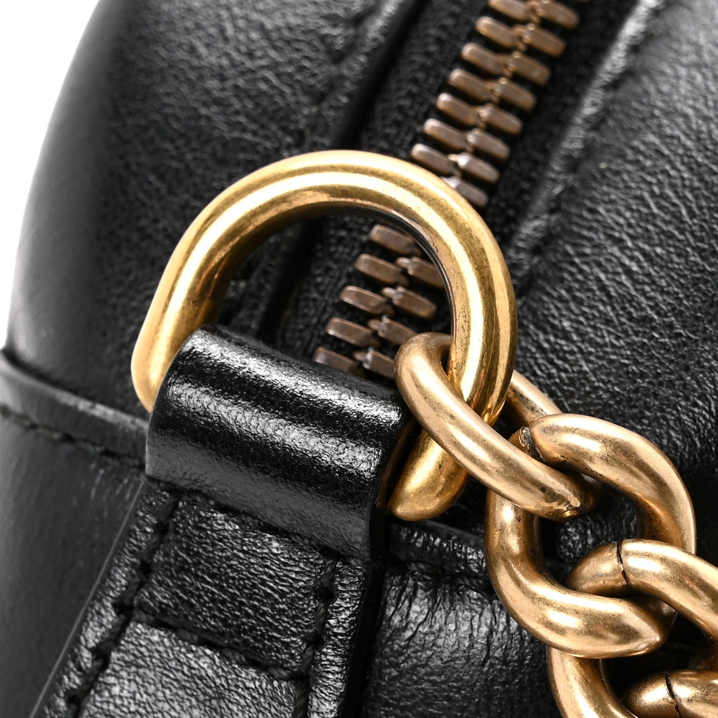 Calfskin Matelasse Small GG Marmont Chain Shoulder Bag Black
