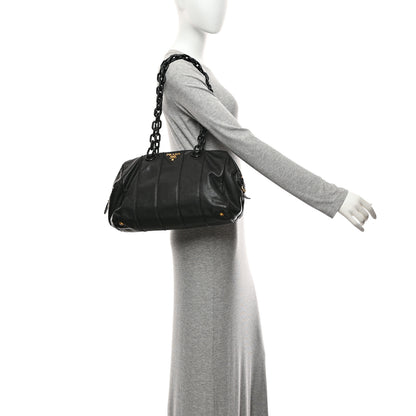 Prada Soft Calf Shoulder Bag Black 2 of 10