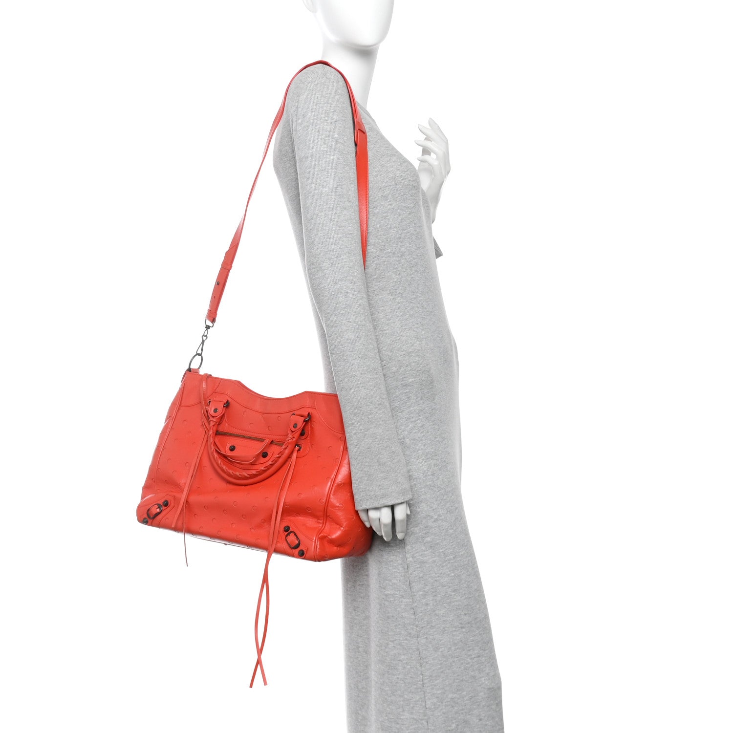 Balenciaga Agneau Perforated Classic Hardware Velo Rouge Grenade 2 of 17