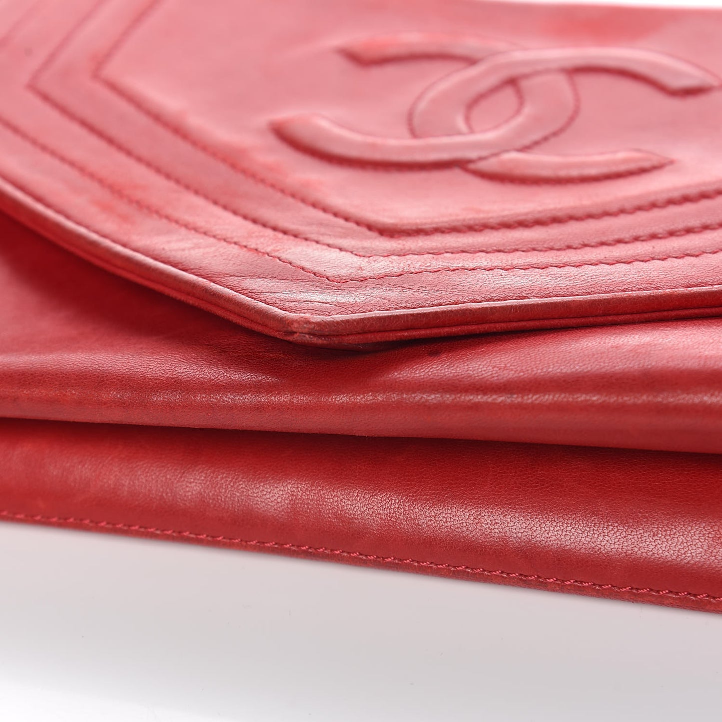 Lambskin CC Envelope Single Flap Red