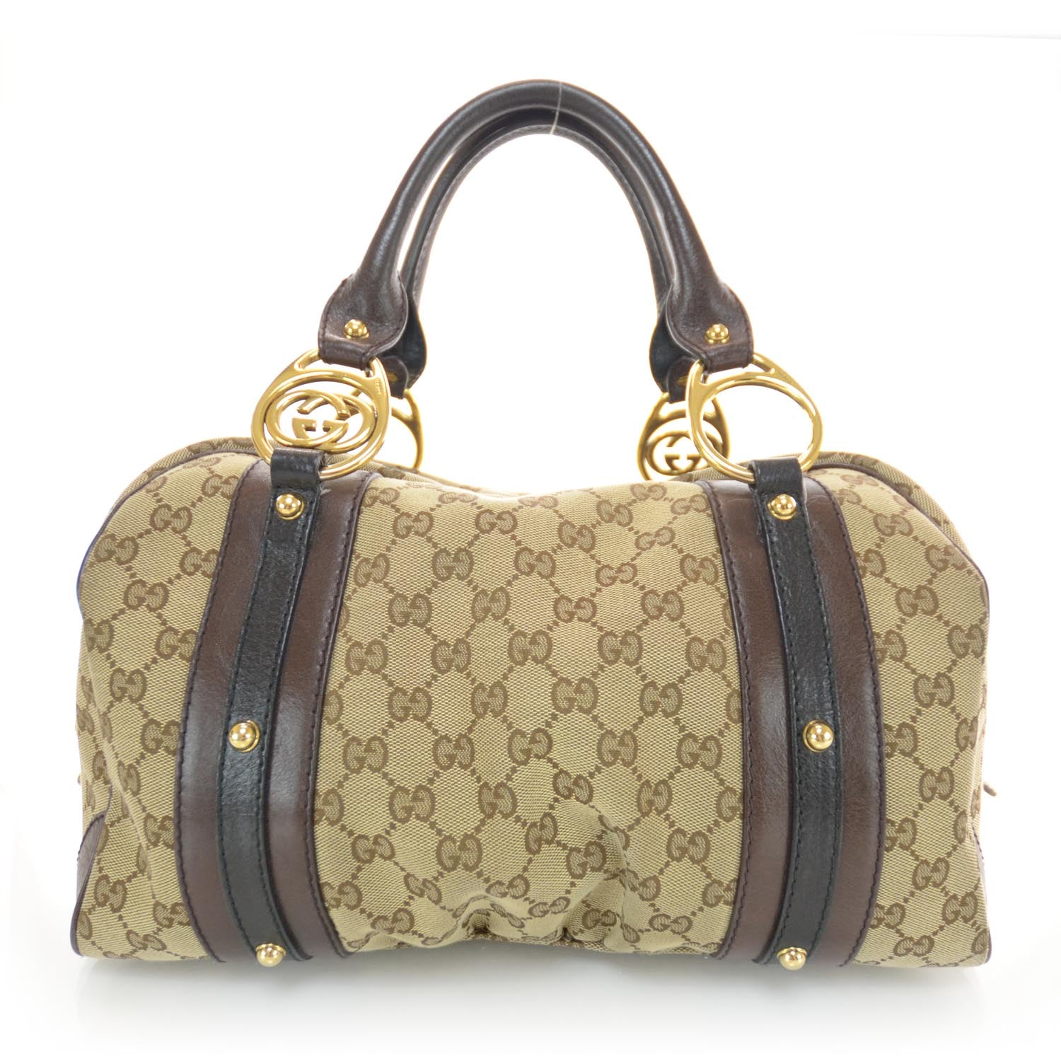 Gucci Monogram Interlocking Medium Boston Ebony 1 of 8