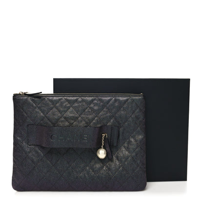 Chanel Iridescent Caviar Medium Night by the C Pouch Clutch Black 11 of 11