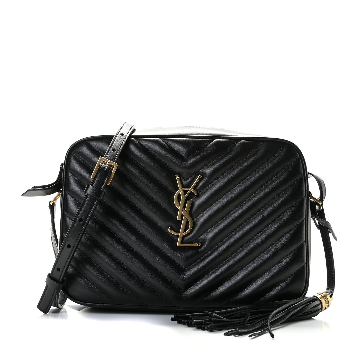 Saint Laurent Calfskin Matelasse Monogram Lou Camera Bag Black 1 of 11