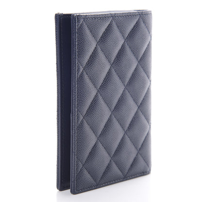 Chanel Caviar Quilted Passport Holder Navy Blue 3 of 8