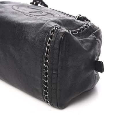 Chanel Goatskin Medium Luxe Ligne Bowler Black 9 of 10