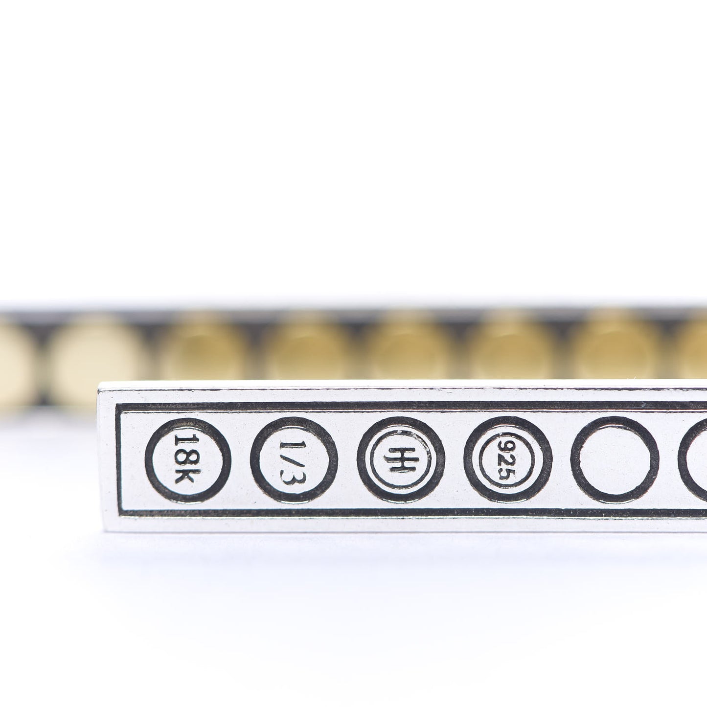 Sterling Silver 18K Yellow Gold Linear Dot Earrings