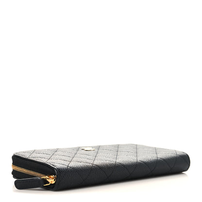 Chanel Caviar Quilted Large Gusset Zip Around Wallet Black 4 of 9